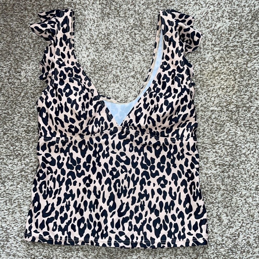 Leopard print bathing suit top